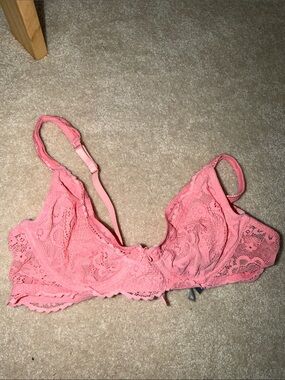 aerie Pink Lace Bralette with Adjustable Straps